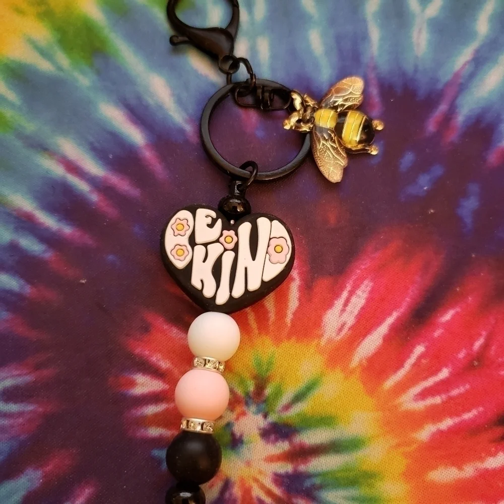 Hand Crafted Bumblebee Be Kind Keychain